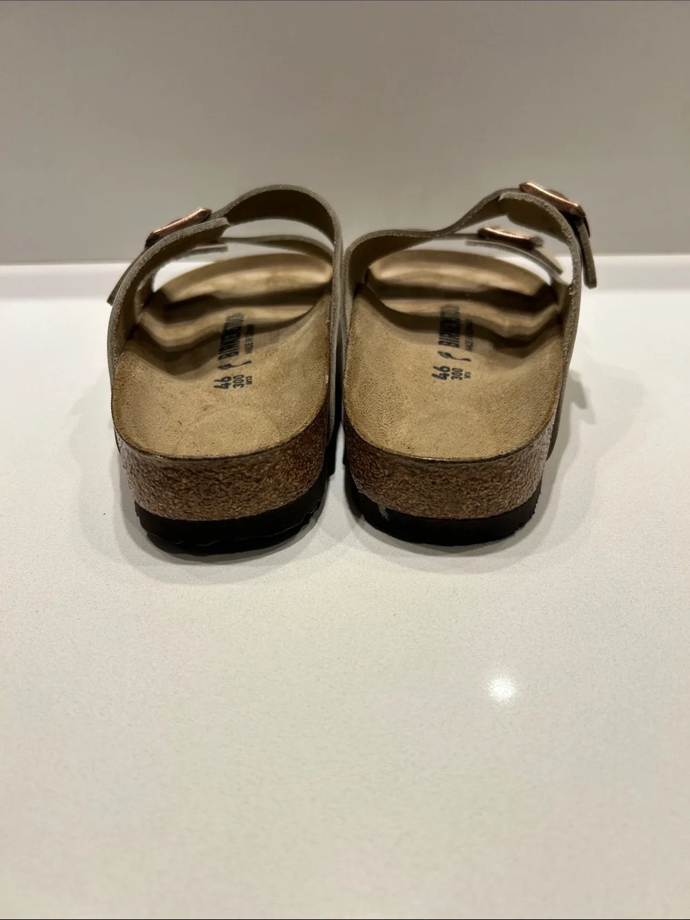 Birkenstock Arizona Suede Double Strap Sandals in Beige Brown EU 46